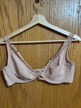 Soma Lace-Trim Underwire Bra  sz 36D underwire unlined plunge